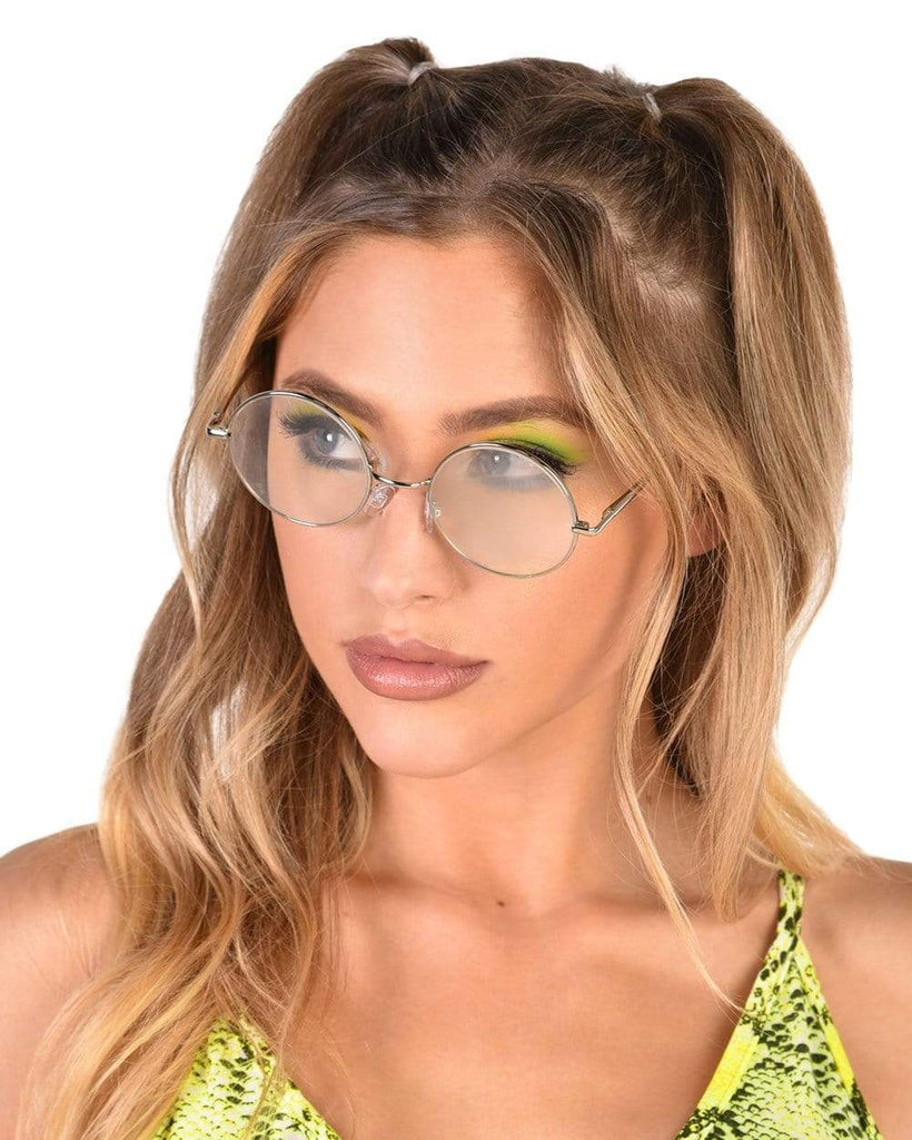 Round N' Round Diffraction Glasses-Silver-Front