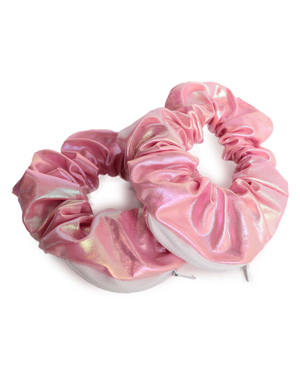 Happy Thoughts Holo Pocket Scrunchies-Baby Pink-Front