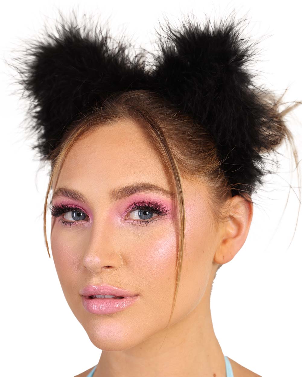 BrittsBlossoms Fluff Kitty Ears-Black-Front