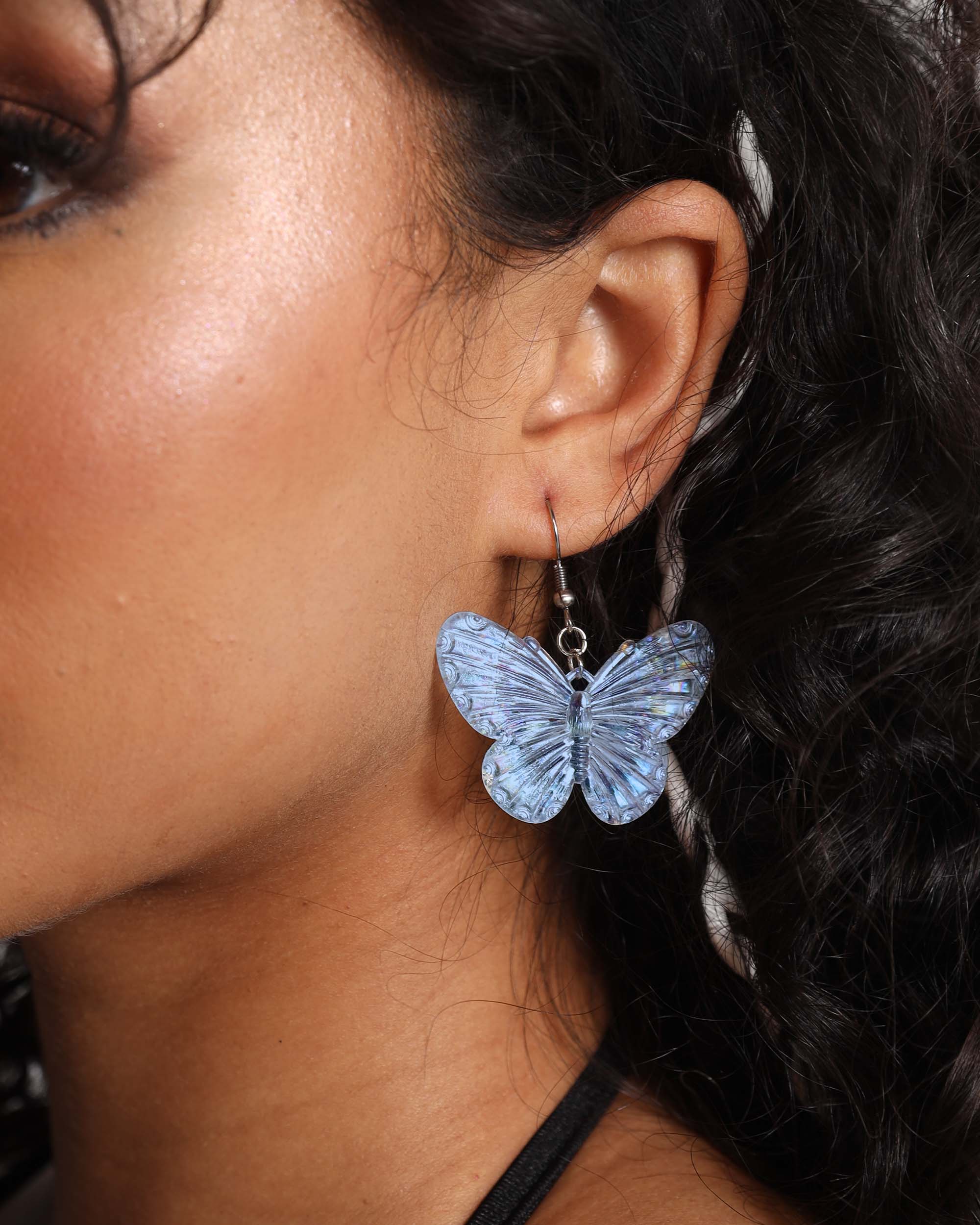Butterfly Utopia Earrings-Baby Blue-Side