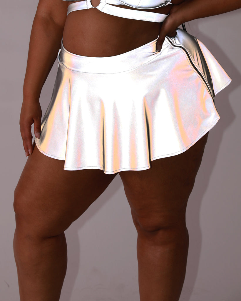 Charge of Light Reflective Skater Skirt-Curve1-Silver-Reflective