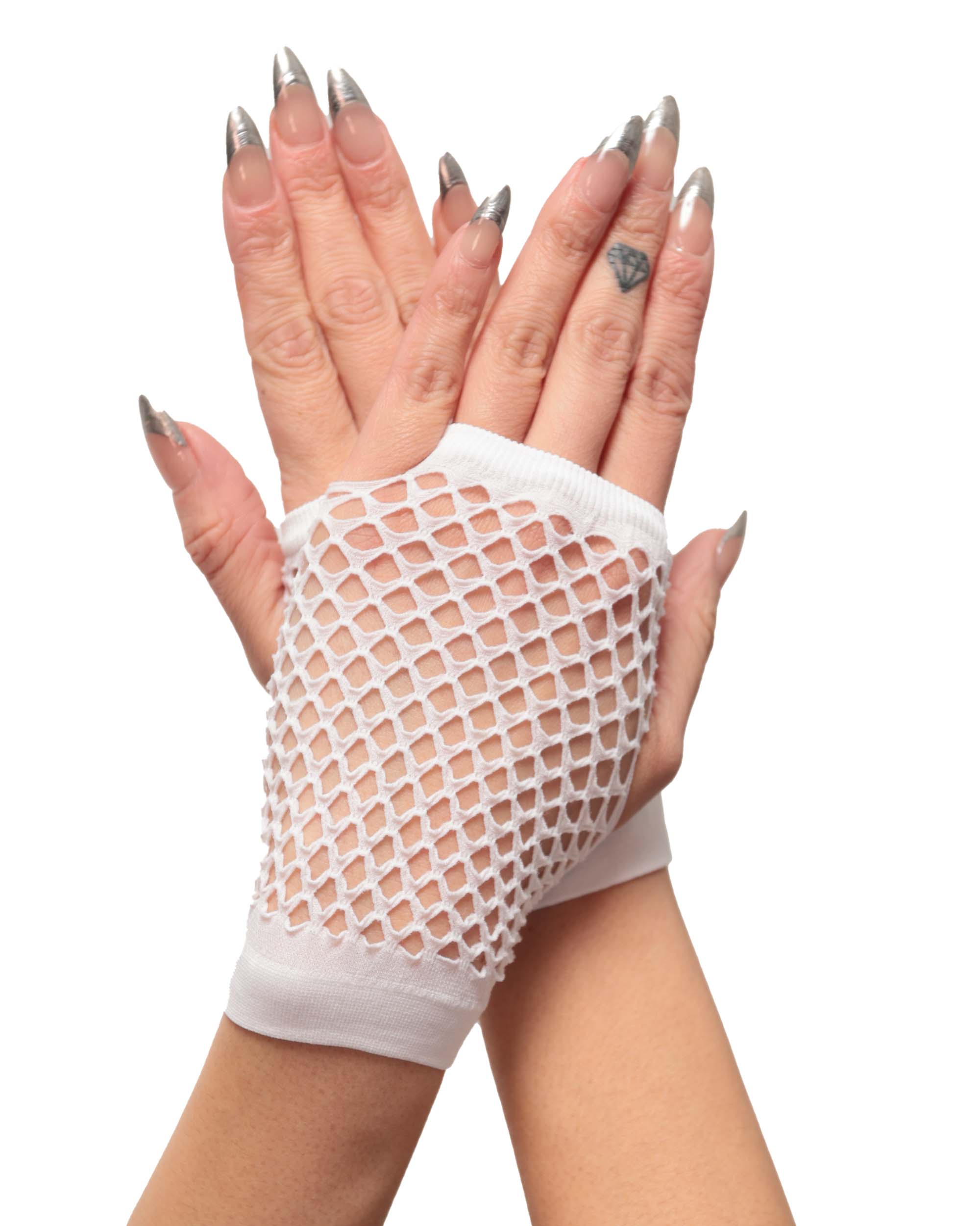 Cyber Babe Fingerless Fishnet Gloves – iHeartRaves