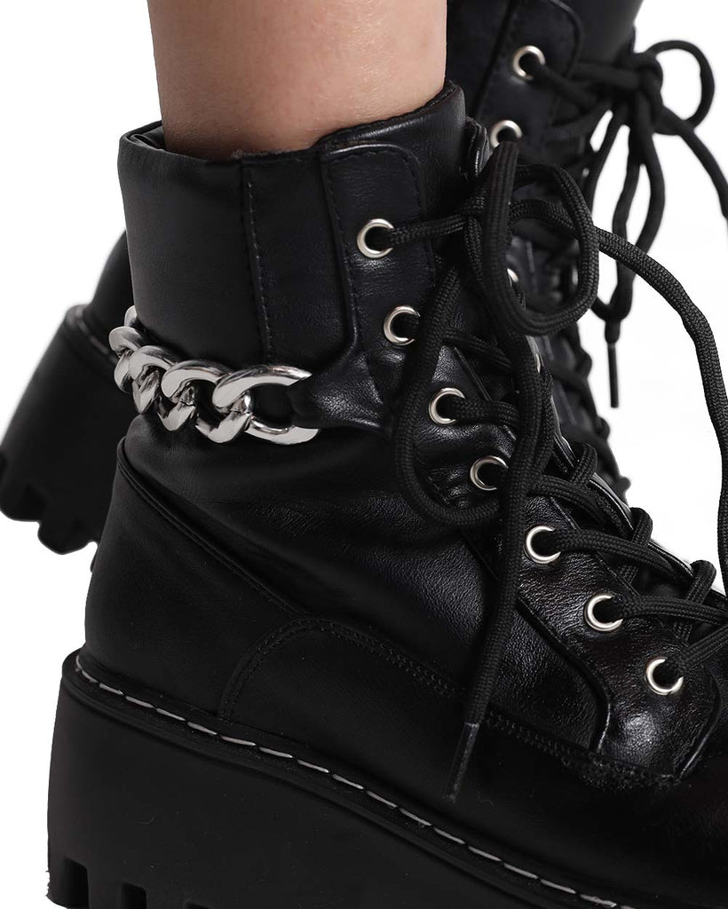 Desperate Measures Chain Platform Boots-Black-Detail