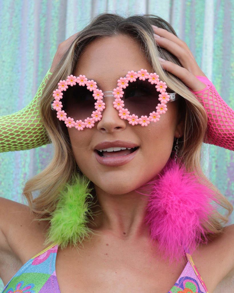 Doozy Flower Glasses-Pink-Front