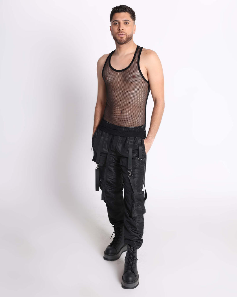 Endless Glow Joggers with Cargo Pockets & Straps-Black-Full--Jose---S