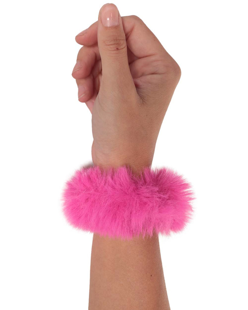 Ultra Furry Scrunchies-Neon Pink-Front
