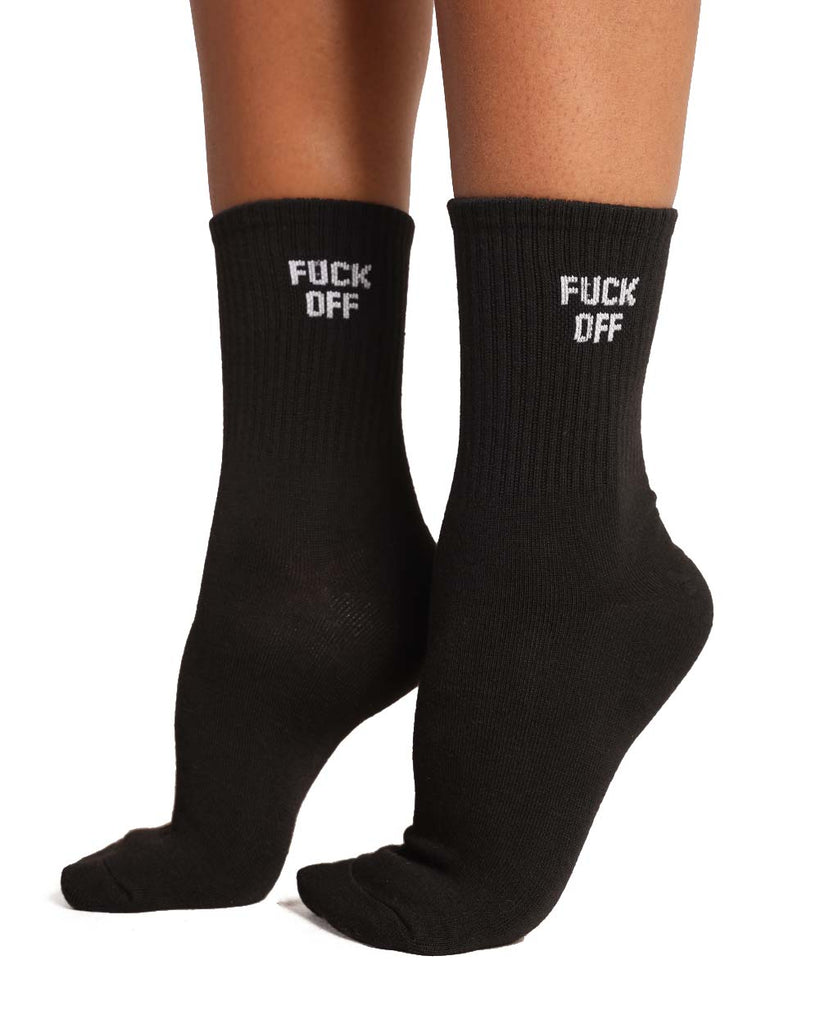 F Off Socks-Black/White-Side