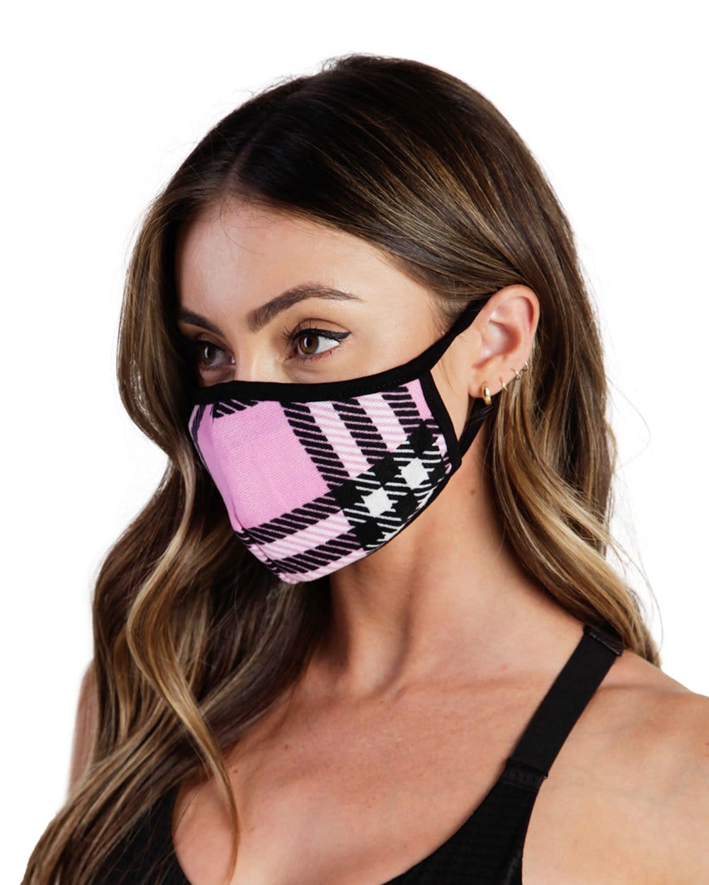 Like Totally Y2K Filtered Face Mask-Black/Pink-Side