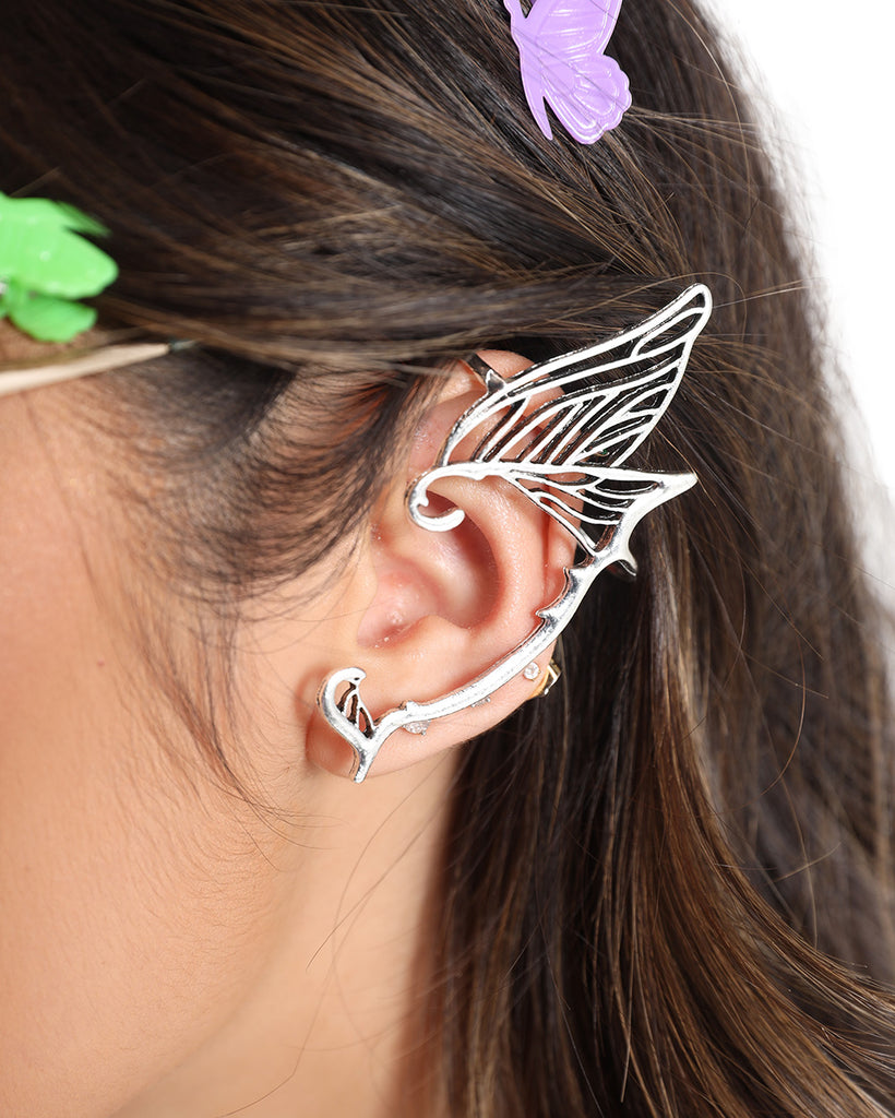 Fairy Feelings Wing Ear Cuff-Silver-Side
