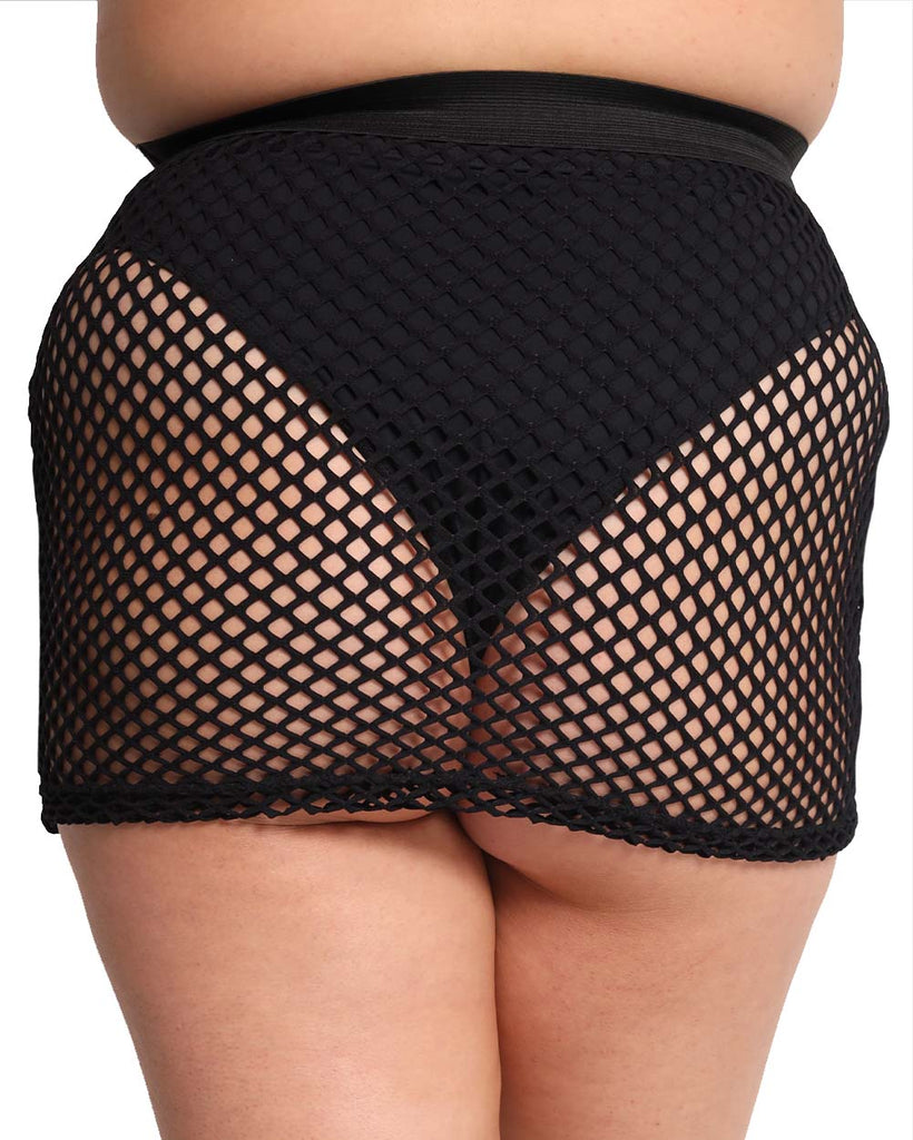 Fishnet Mini Skirt-Black-Curve1-Back--Jasmiin---1X