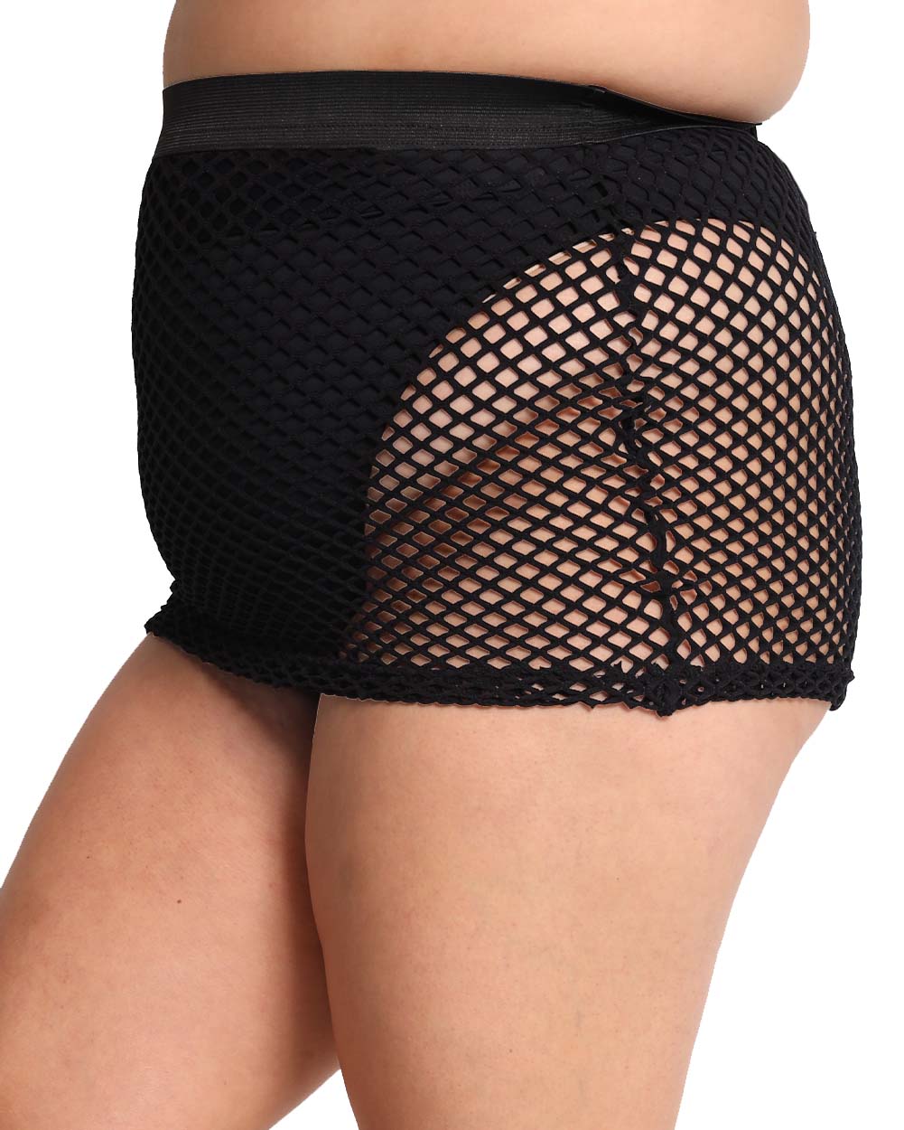Fishnet Mini Skirt-Black-Curve1-Side--Jasmiin---1X