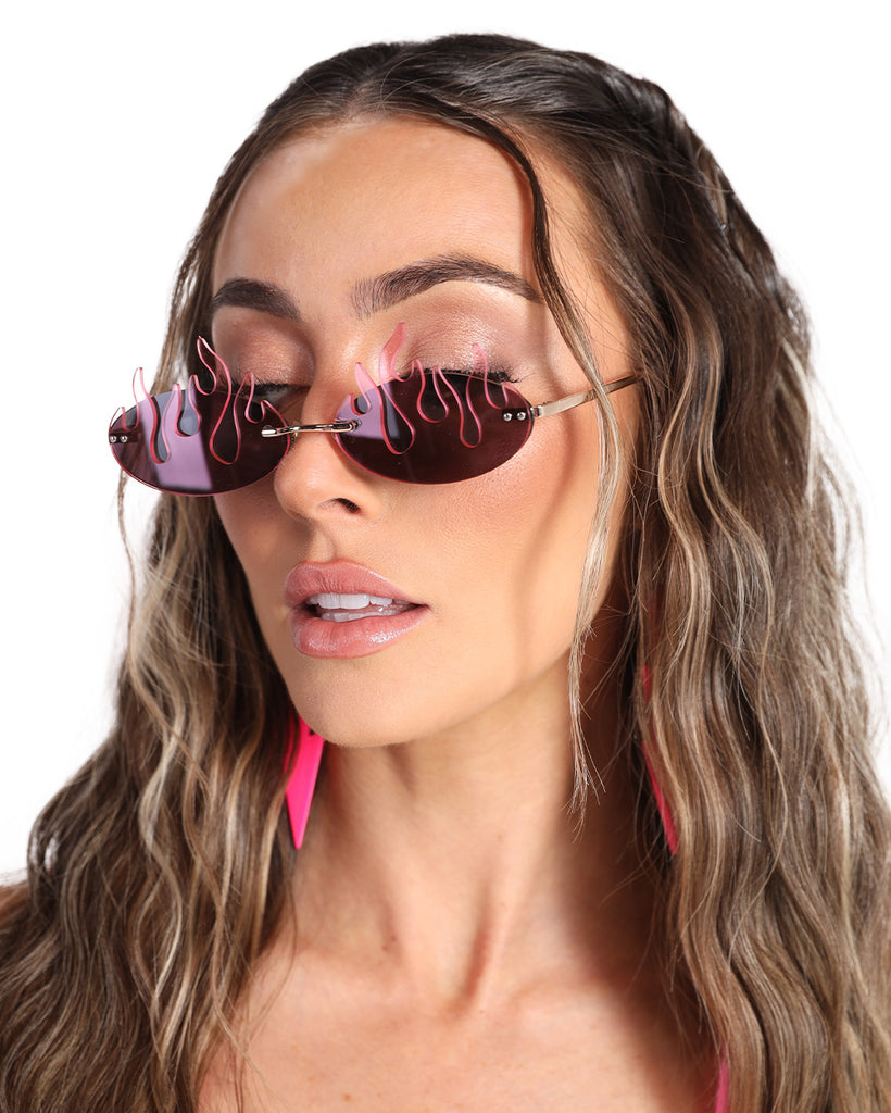 Fuel to the Flame Glasses-Black/Pink-Front