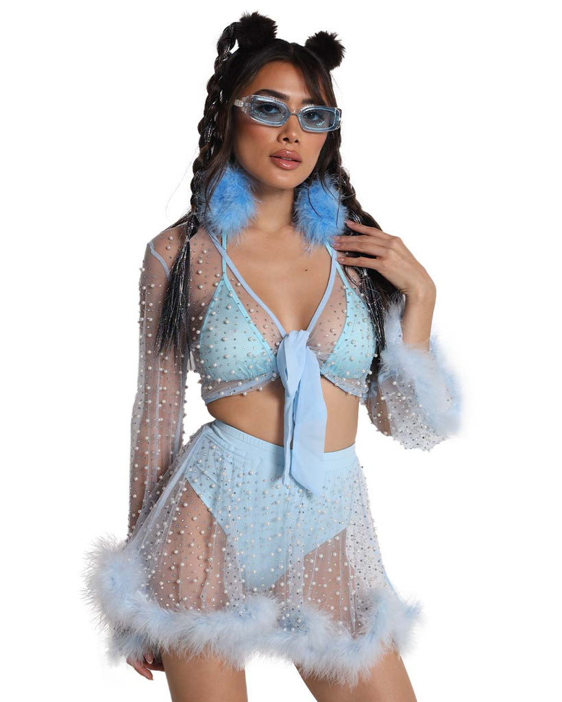 Happy Ever After Marabou Mesh Top-Baby Blue-Front--Destiny2---S