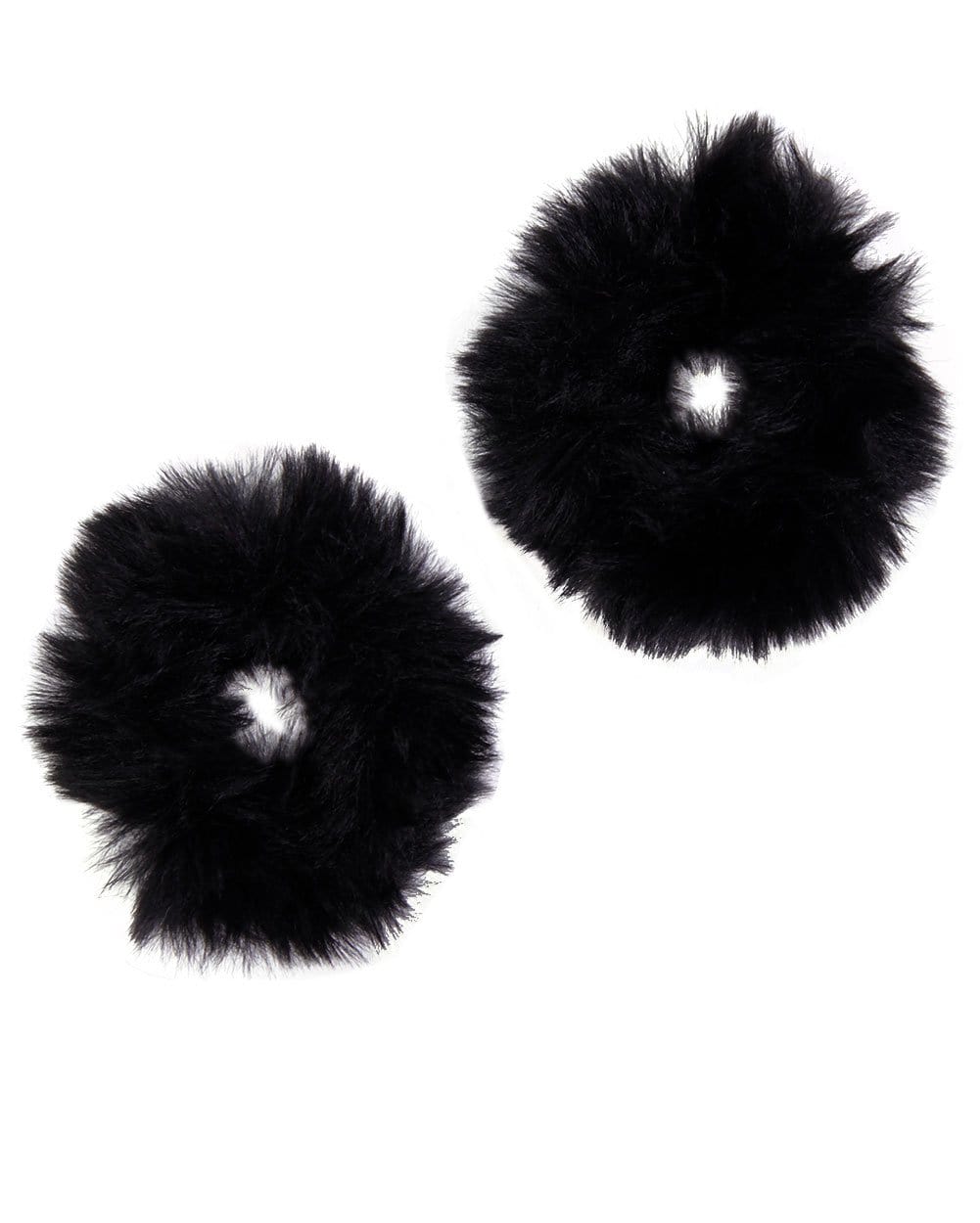 Ultra Furry Scrunchies-Black-Front