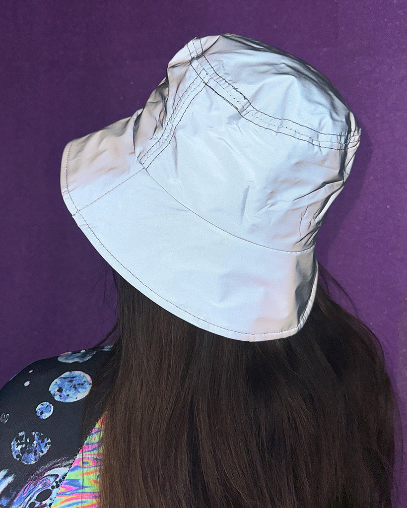 Bright AF Silver Reflective Bucket Hat-Silver-Reflective