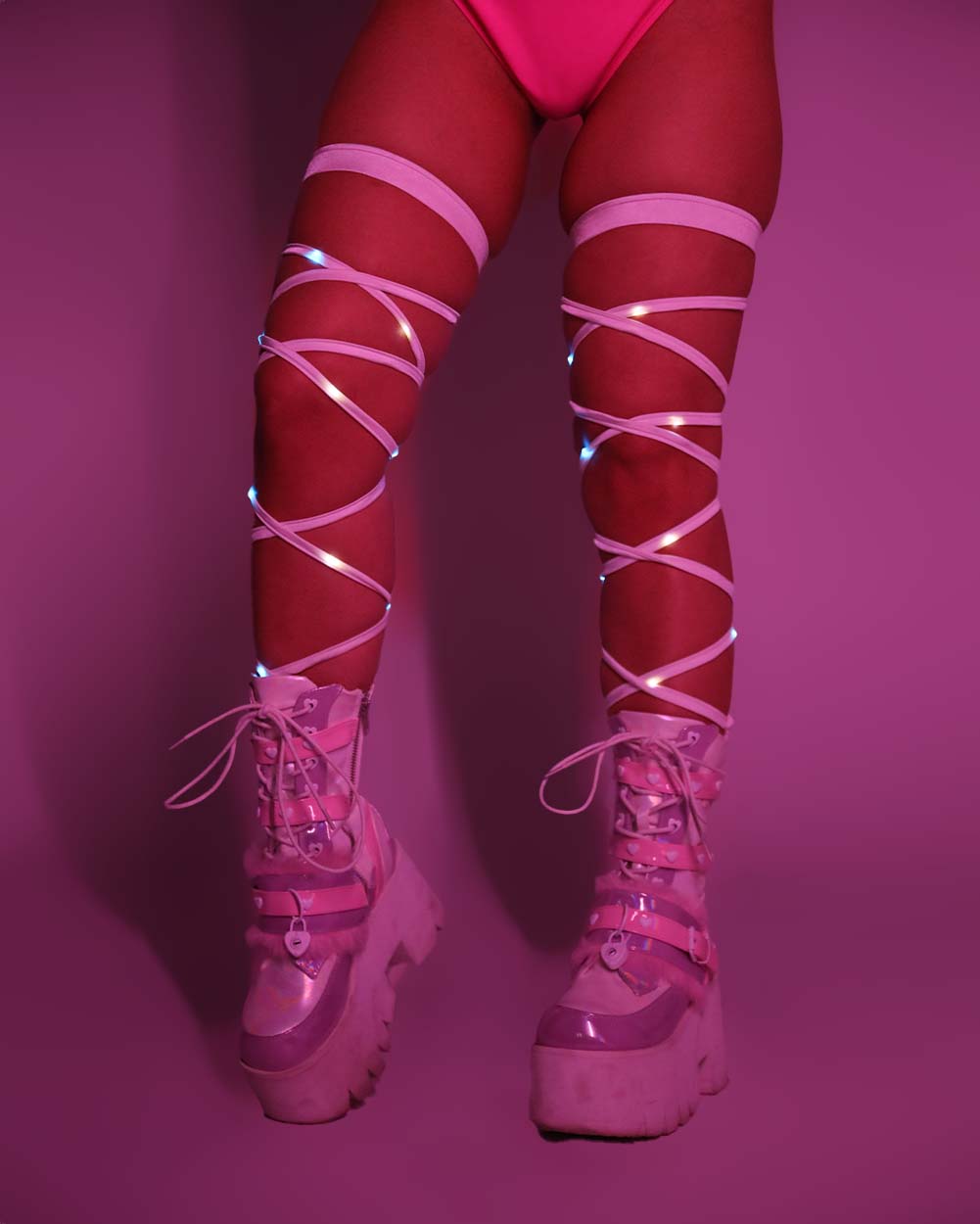 Light Up Leg Wraps-Blue/Pink-UV