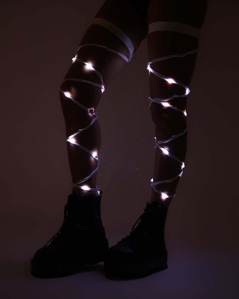 Light Up Leg Wraps-White/White-UV