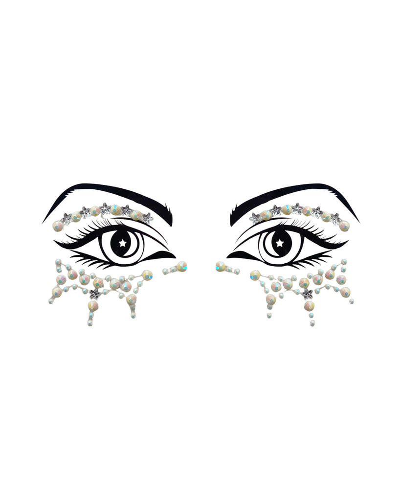 Lunita x iHR Match My Drip Face Jewels-Iridescent/White-Front