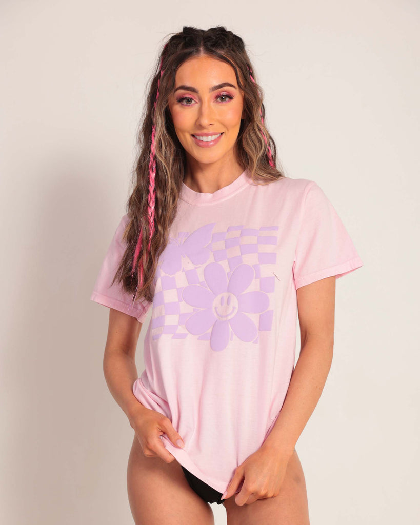 Meant to Fly Butterfly Shirt-Baby Pink-Front--Hannah---S