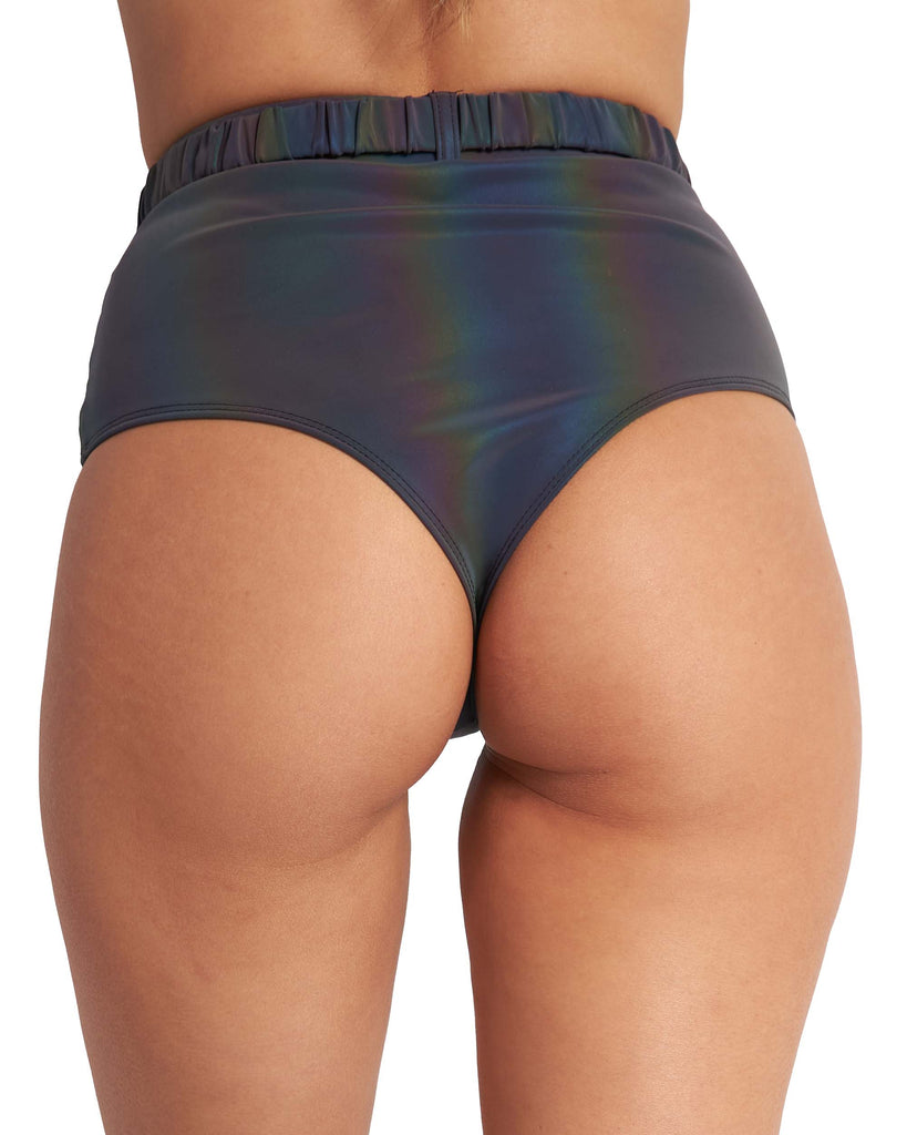 Middle of Nowhere Rainbow Reflective Speed Clasp Bottoms-Black-Back--Sami---S
