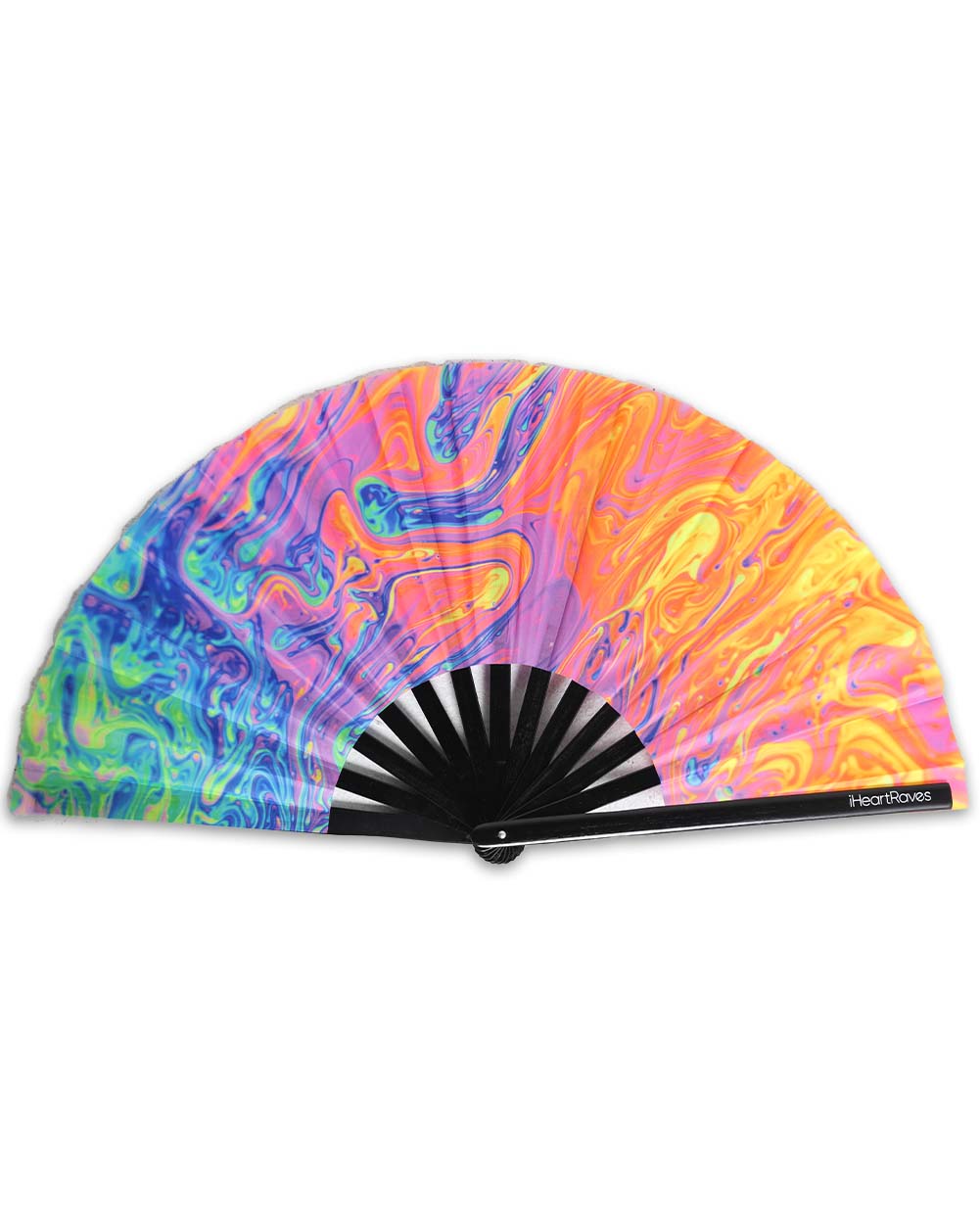 Mind Melter UV Reactive Rainbow Hand Fan-Rainbow-Front