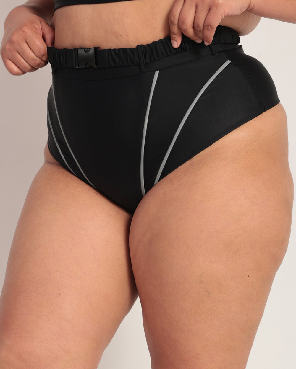 Need for Speed Reflective Booty Shorts-Curve1-Black/Silver-Side--Silvia---1X