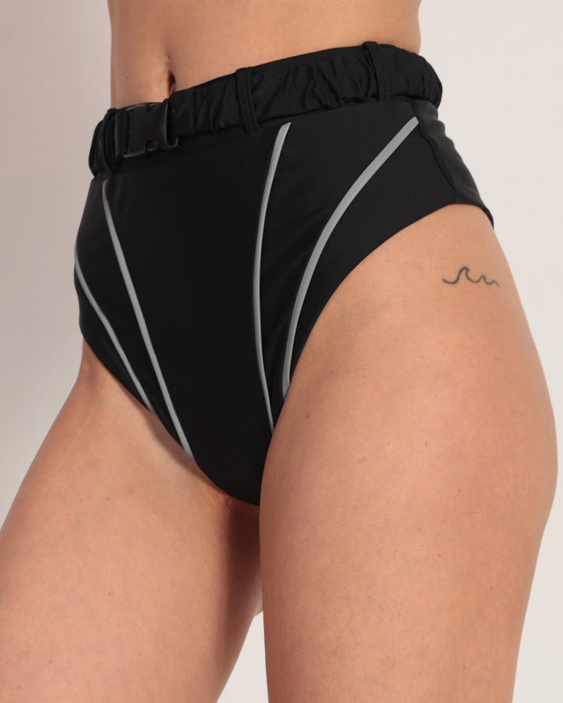 Need for Speed Reflective Booty Shorts-Black/Silver-Side--Hannah---S