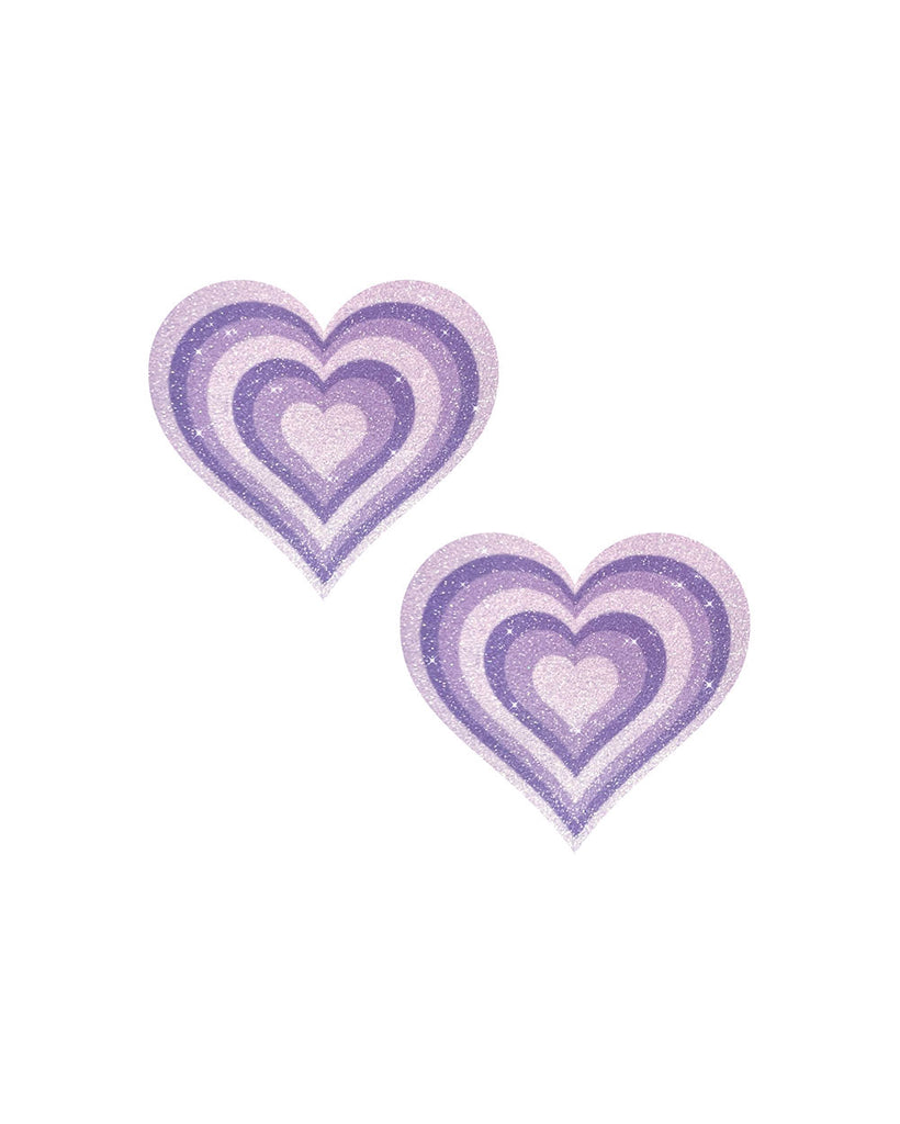 Neva Nude Groovy Hearts Pasties-Lavender-Front