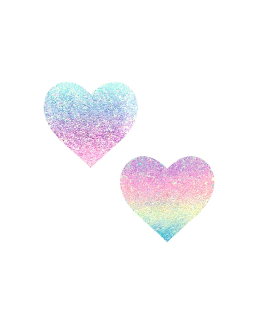 Neva Nude Glitter Sweetheart Pasties-Blue/Pink/Purple-Front