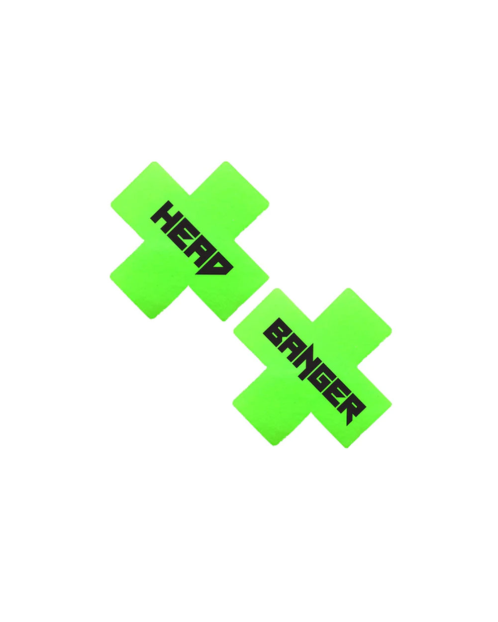 Neva Nude Headbanger Neon Pasties-Black/Neon Green-Front