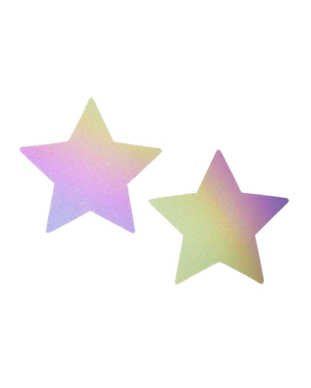 Neva Nude Reflective Star Pasties-Rainbow-Front
