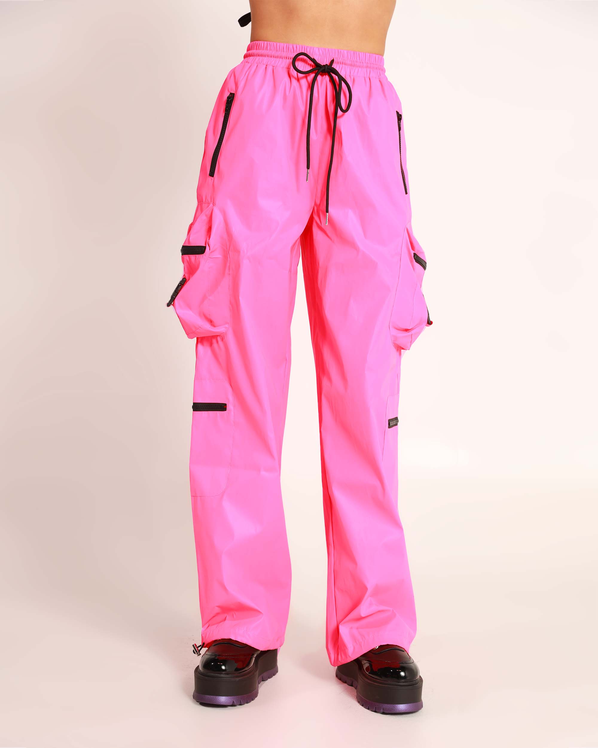 Overspeeding Reflective Joggers-Neon Pink-Front--Sami---S
