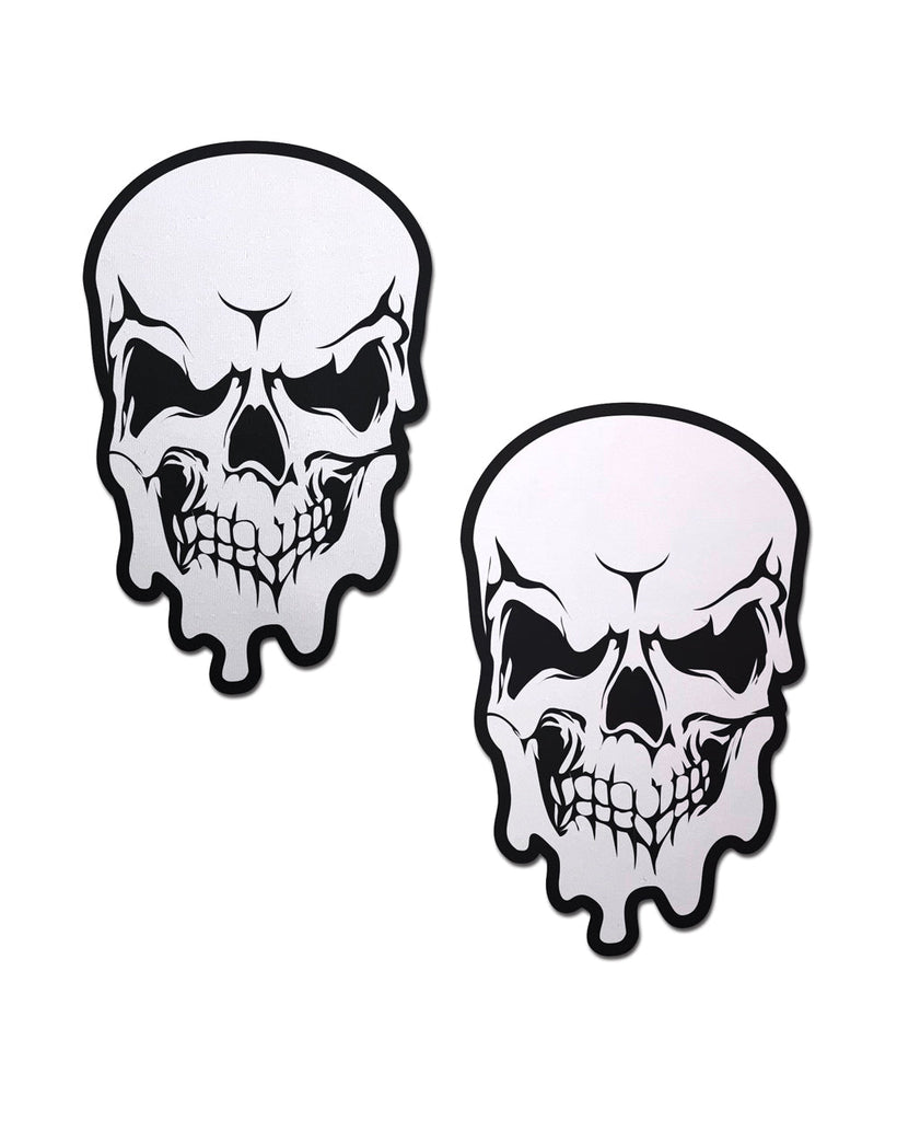 Pastease Bring the Madness Skull Pasties-Black/White-Front