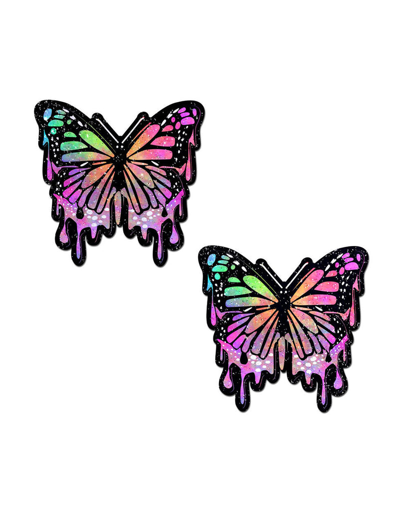 Pastease x iHR Little Beauty Melted Butterfly Pasties-Black/Rainbow-Front