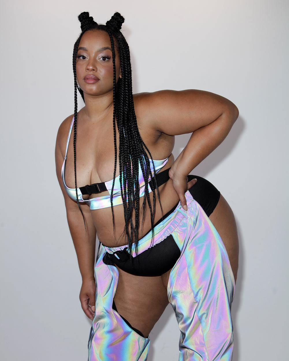 Won't Let U Out Underboob Clasp Top-Rainbow-Curve1-Reflective