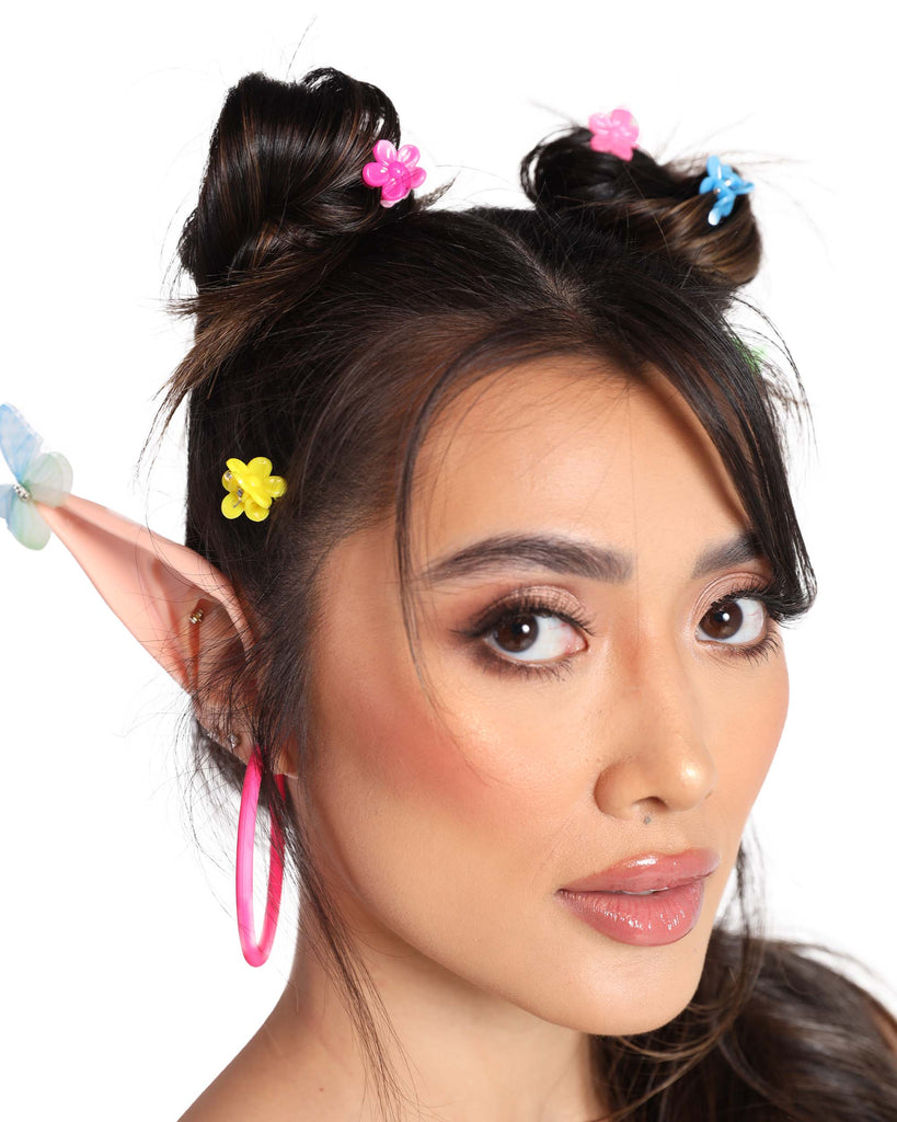 Rainbow Floral Hair Clips-Assorted-Side