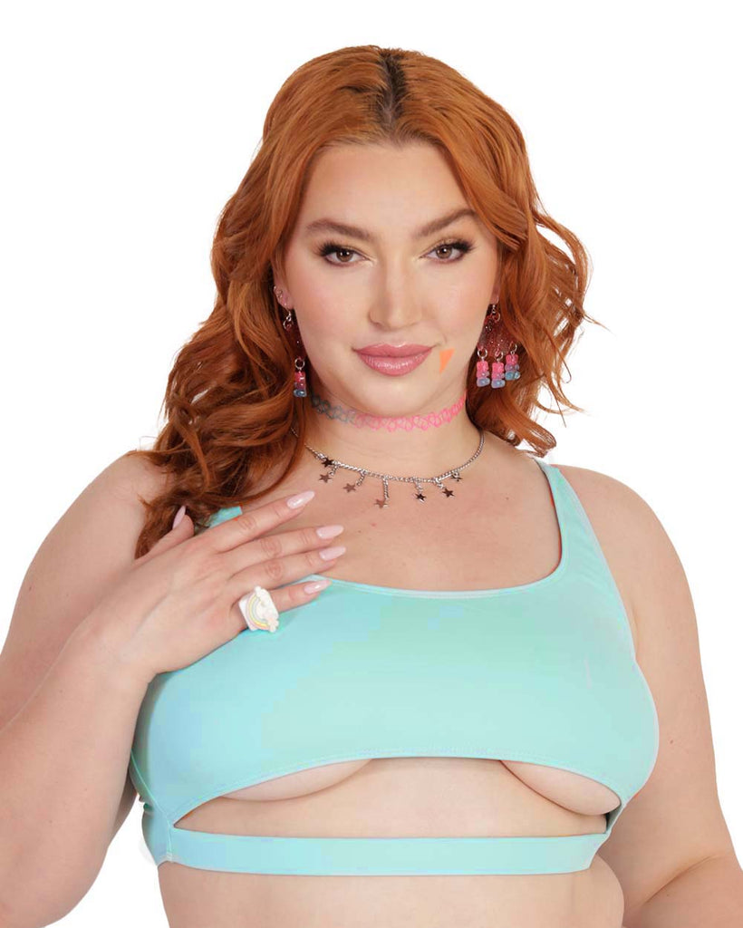 Recycled Fabric Malibu BB Cutout Crop Top-Curve1-Baby Blue-Front--Kellee---1X