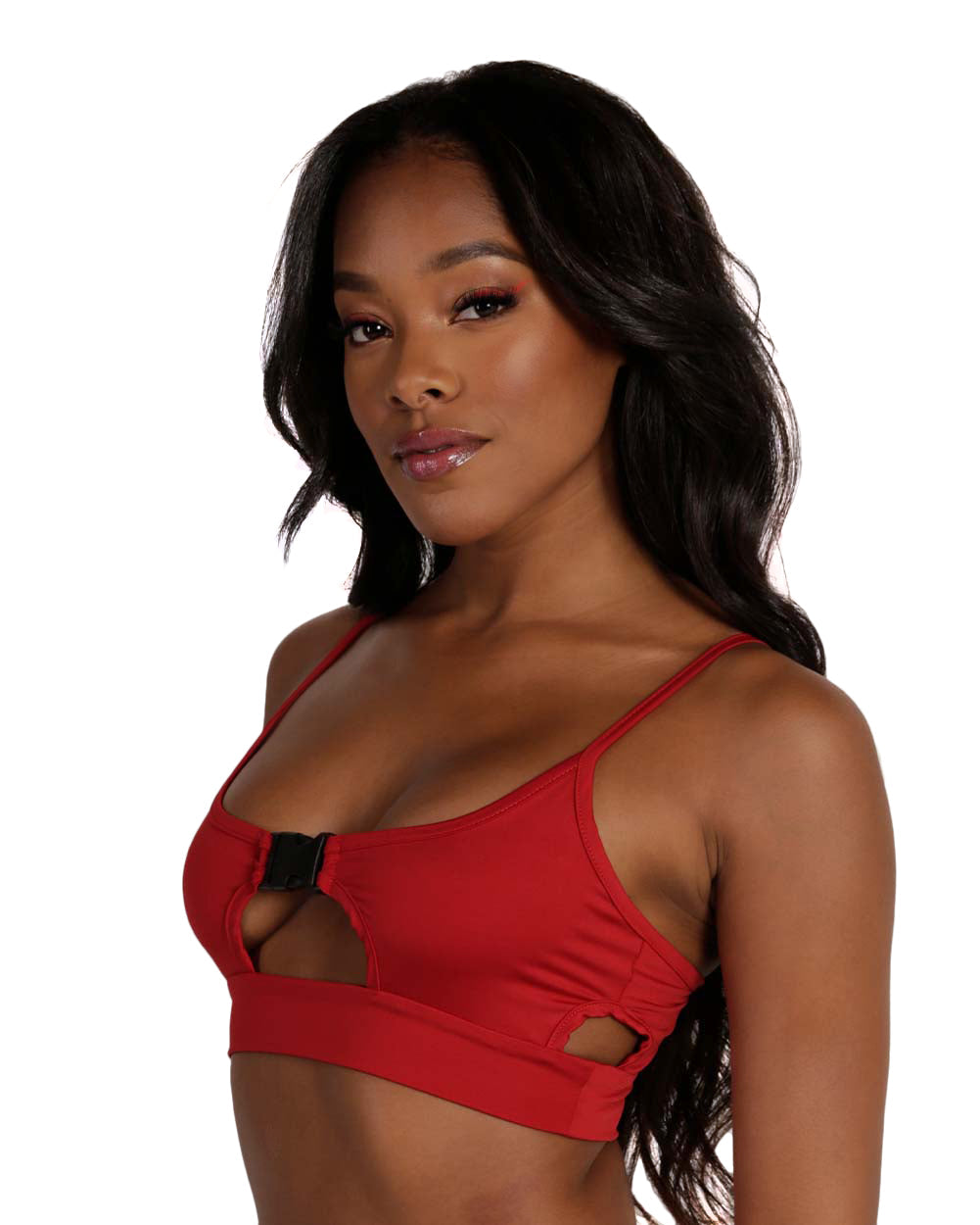 Red as a Cherry Cut Out Speed Clasp Top-Red-Side--Brandy---S