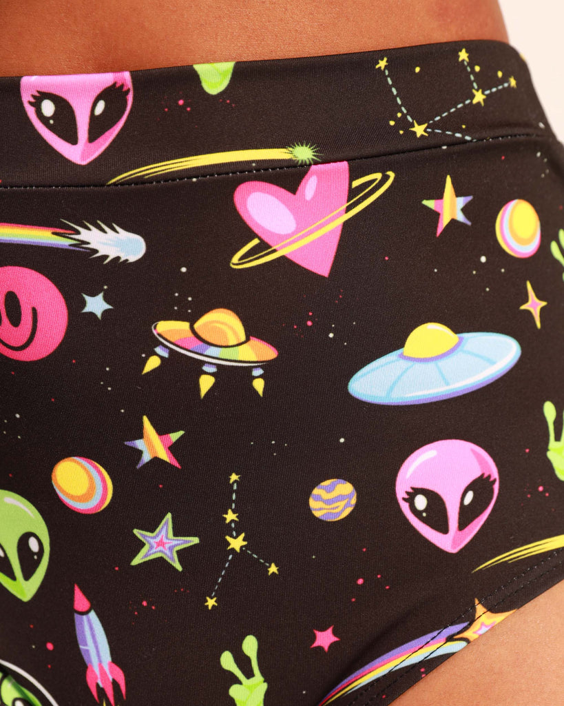 Silly in Space Booty Shorts-Baby Pink/Black/Lavender-Detail