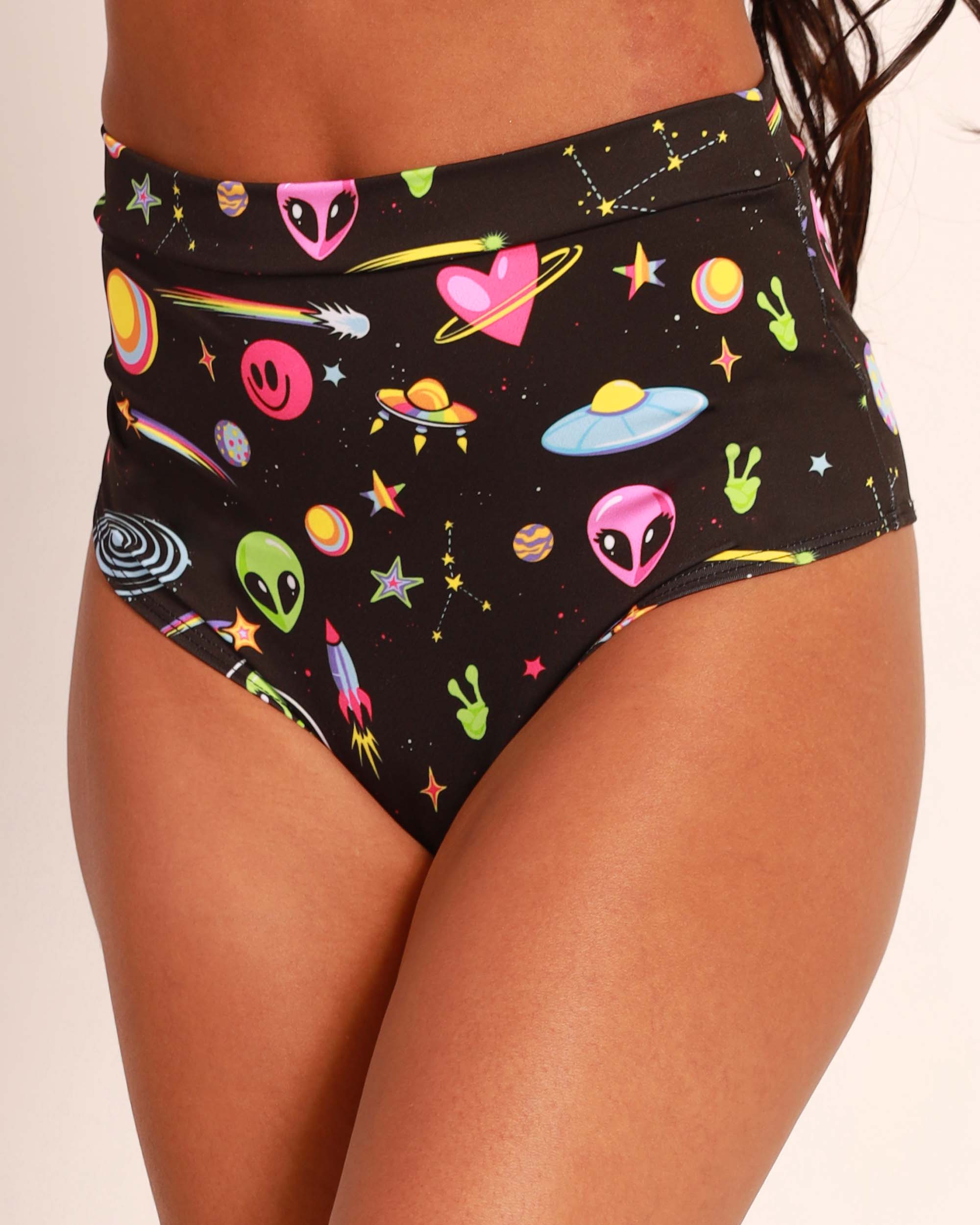 Silly in Space Booty Shorts-Baby Pink/Black/Lavender-Side--Brandy---S