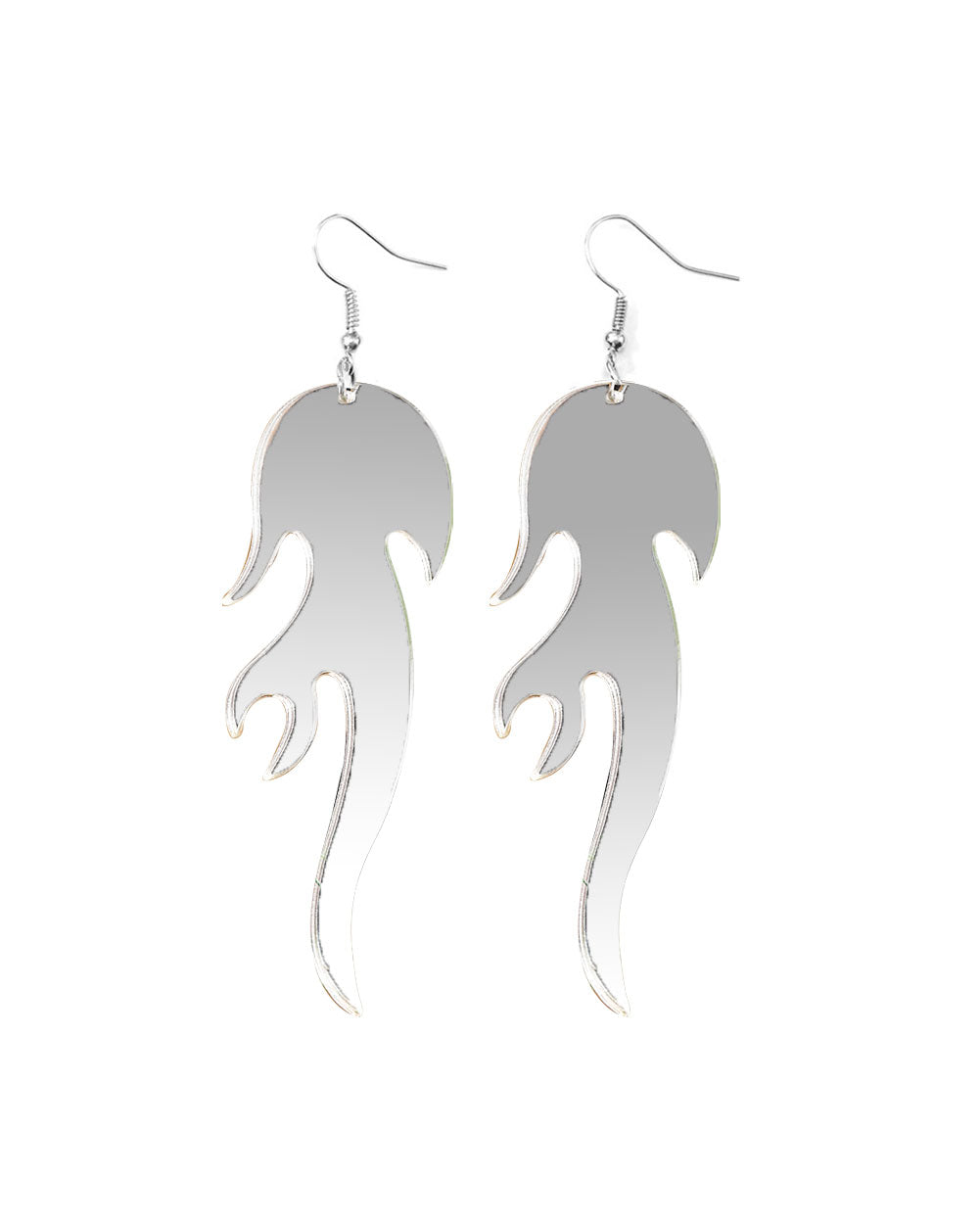 Silver Old Flame Earrings-Silver-Detail