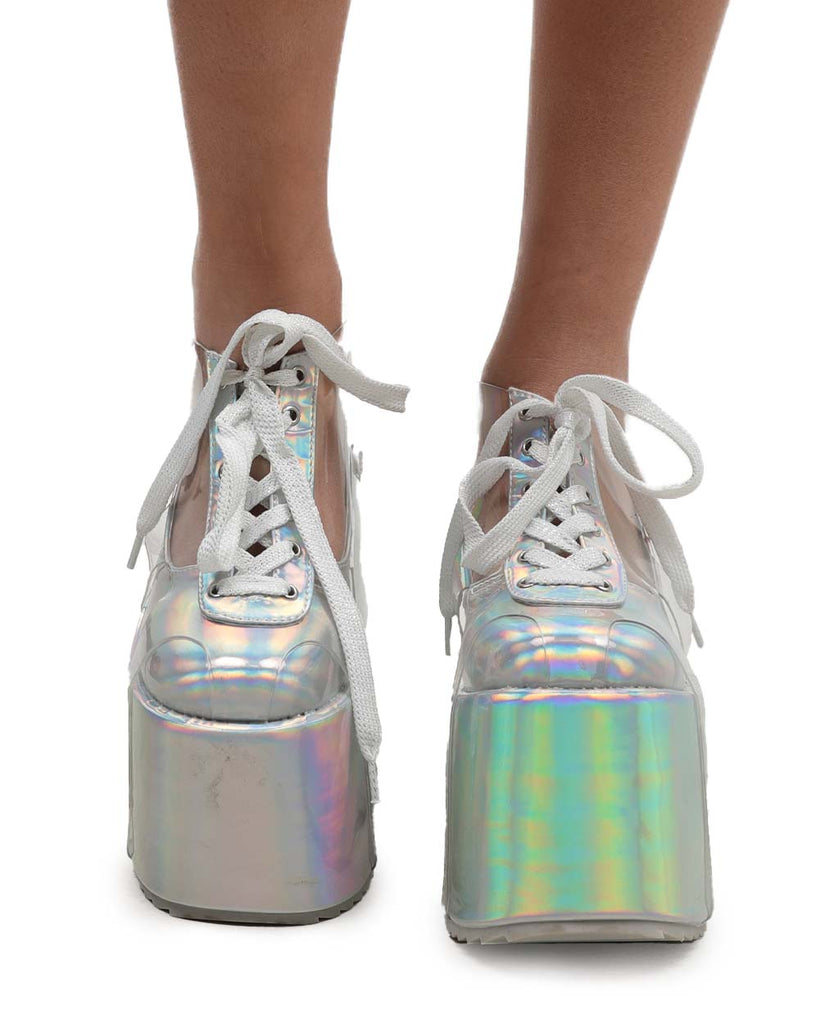 Silver Twilight Holographic Platforms-Silver-Front 2