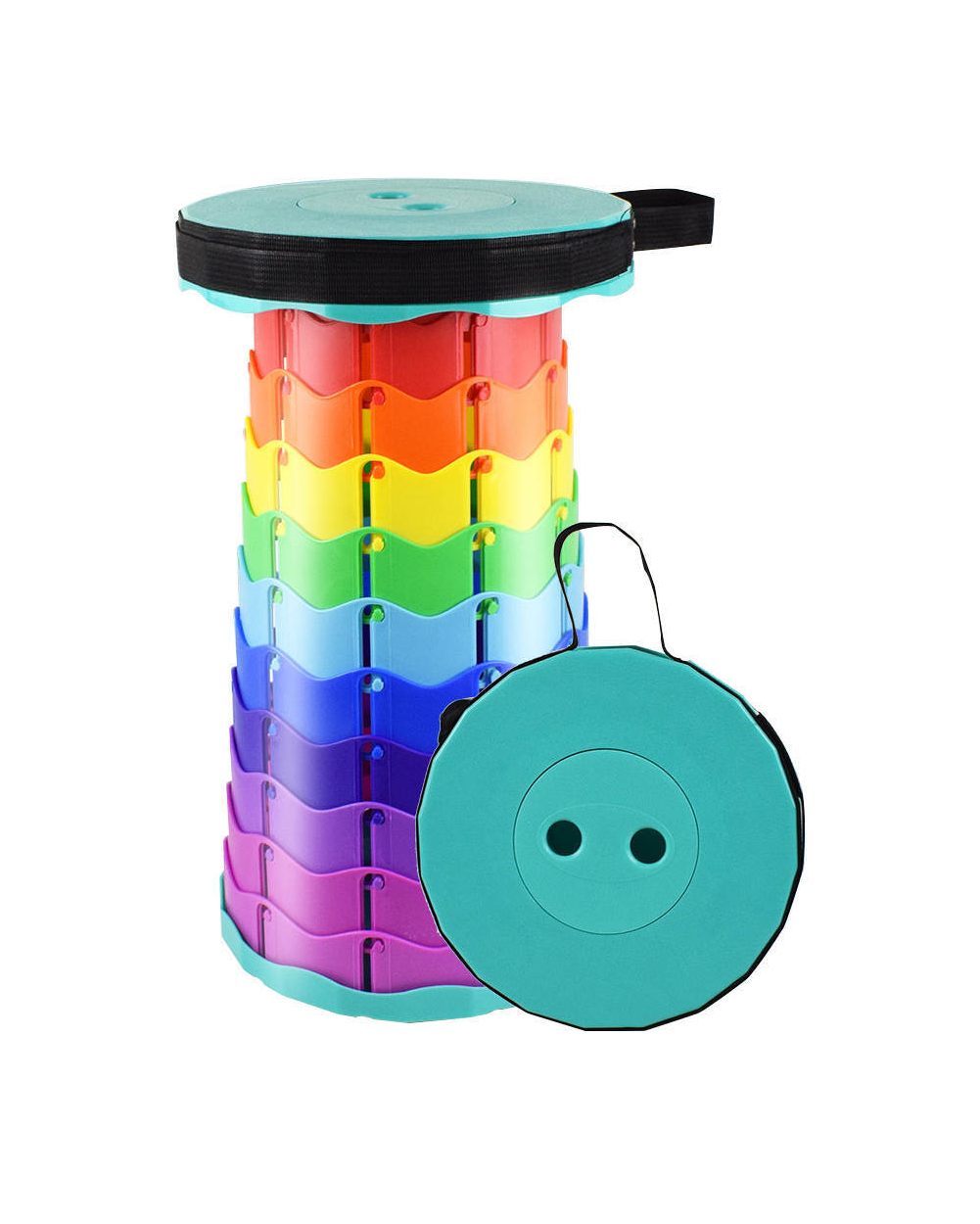 Sit Tight Retractable Stool-Rainbow-Front