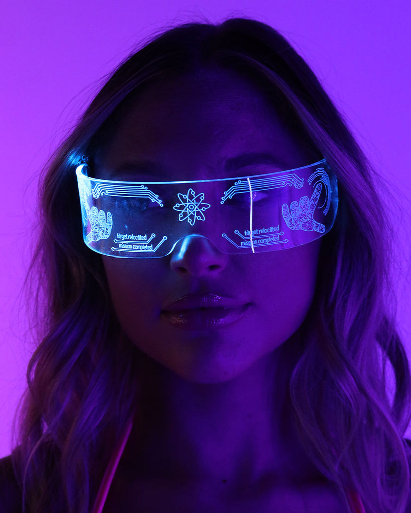 Special_Agent_LED_Glasses-Clear-Front Blue