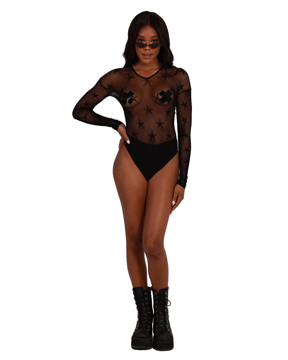 Surprise Me See-Through One Piece-Black-Full--Brandy---One Size