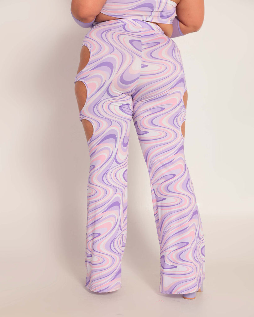 Swirly Sis Cutout O-Ring Bell Bottoms-Curve1-Baby Pink/Lavender-Back--Silvia---1X