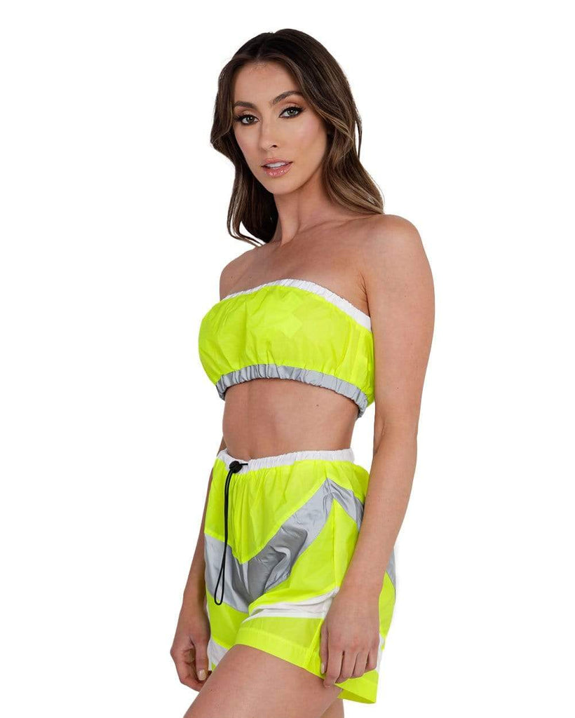 Speed it Up Reflective Shorts Set-Neon Yellow-Side--Hannah---S