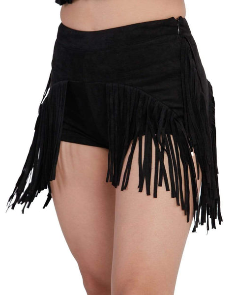 Festival Fringe Suede High Waisted Booty Shorts – iHeartRaves