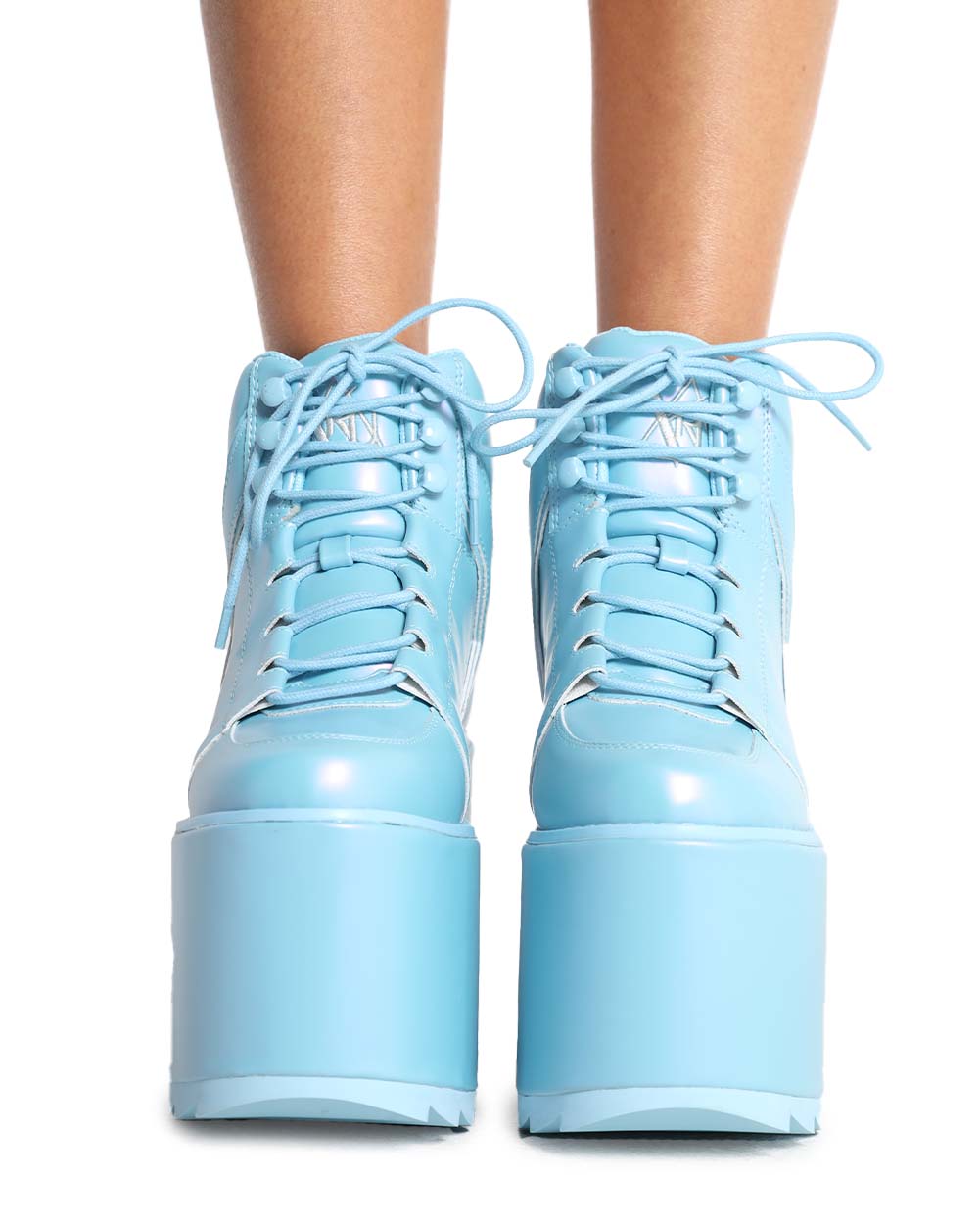 YRU Qozmo Baby Blue Iridescent Platform Boots – iHeartRaves