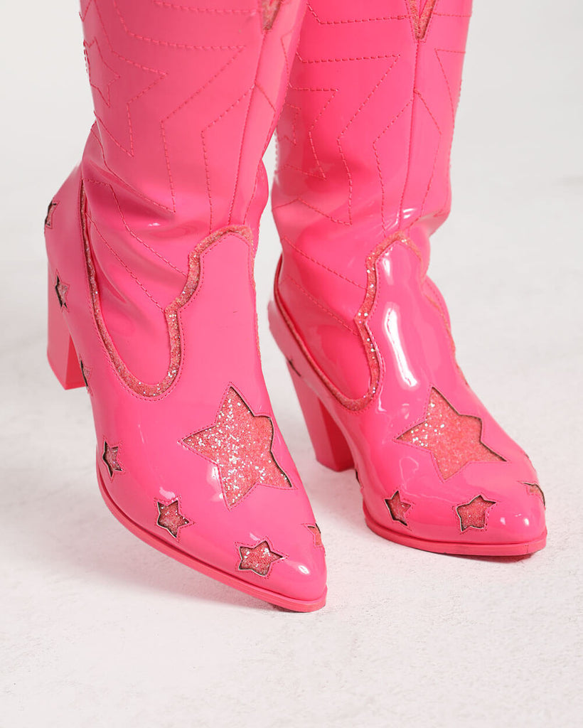 YRU Space Cowgirl Boots-Hot Pink-Detail